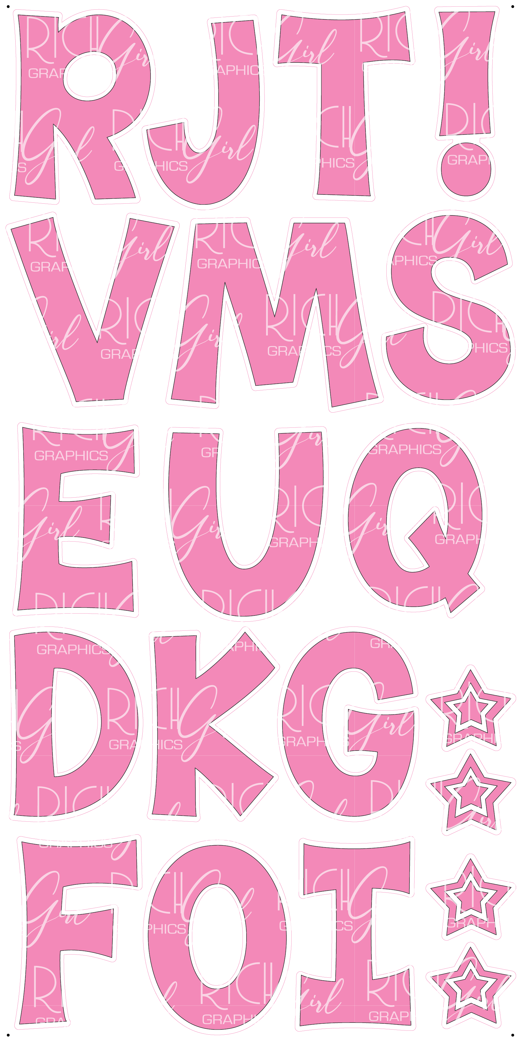 Alphabet Set 18-Inch Kimberly Geswein Font Yard Card (Available in Plain and Sparkle)