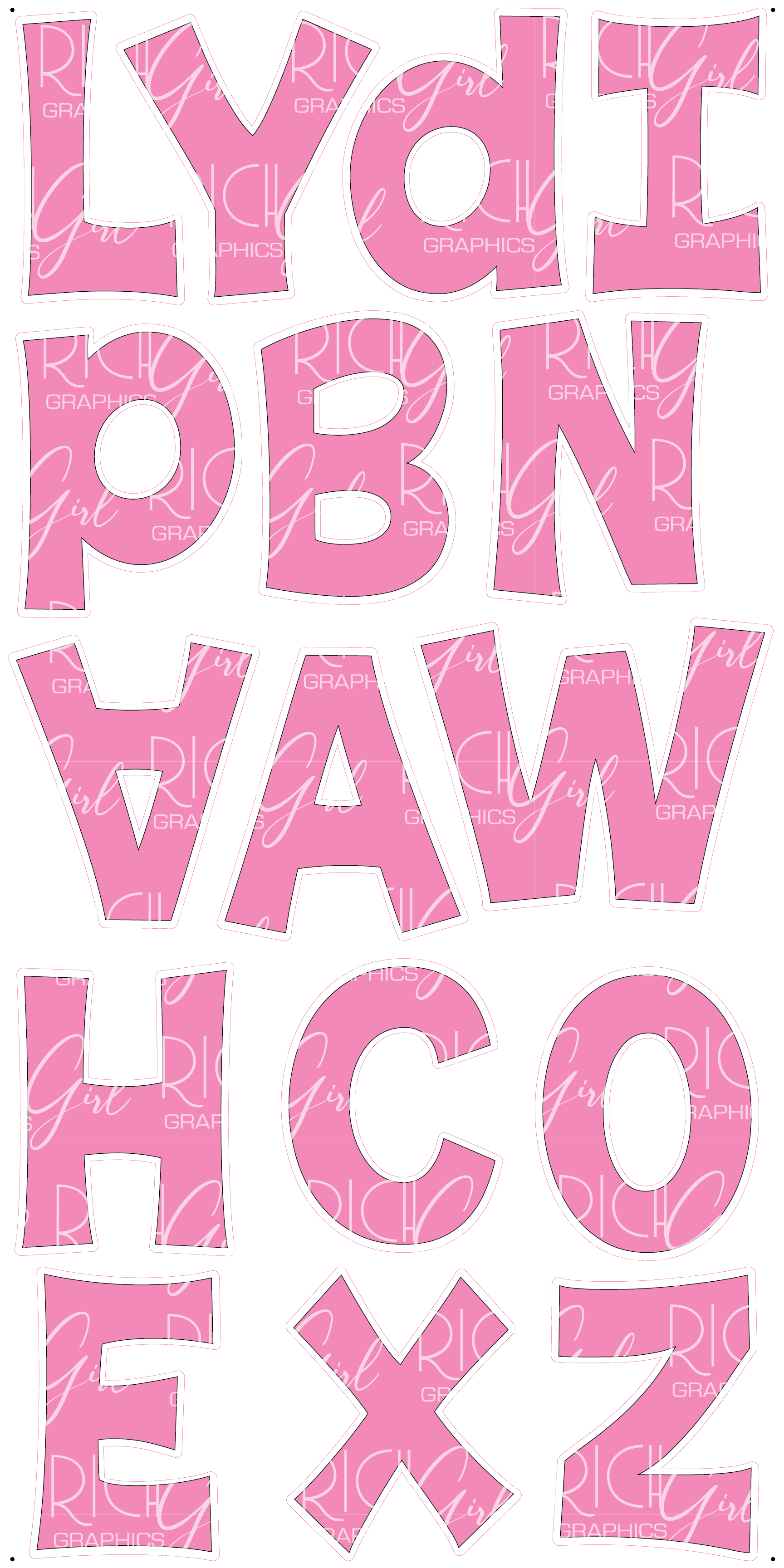 Alphabet Set 18-Inch Kimberly Geswein Font Yard Card (Available in Plain and Sparkle)