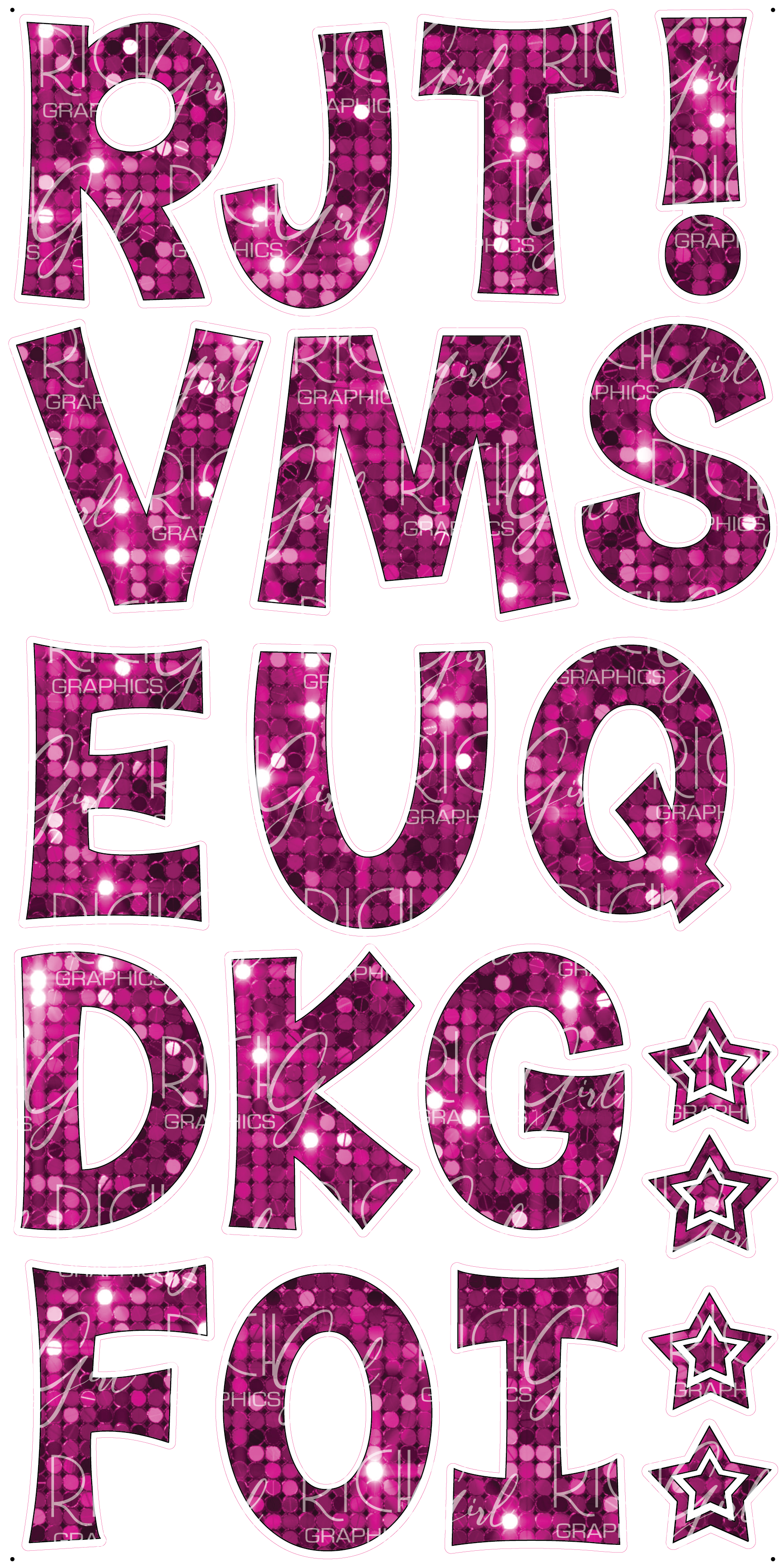 Alphabet Set 18-Inch Kimberly Geswein Font Yard Card (Available in Plain and Sparkle)