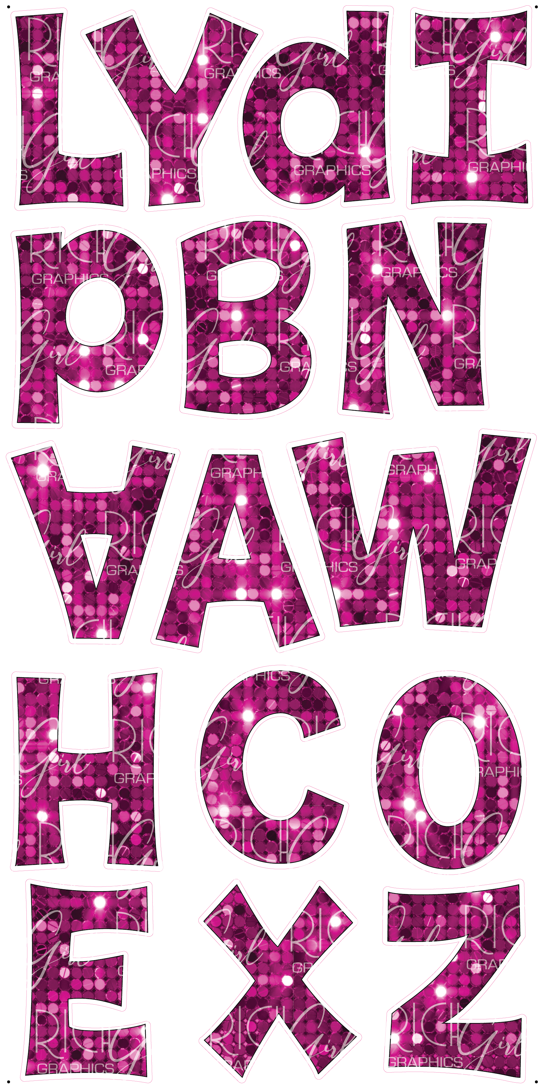 Alphabet Set 18-Inch Kimberly Geswein Font Yard Card (Available in Plain and Sparkle)