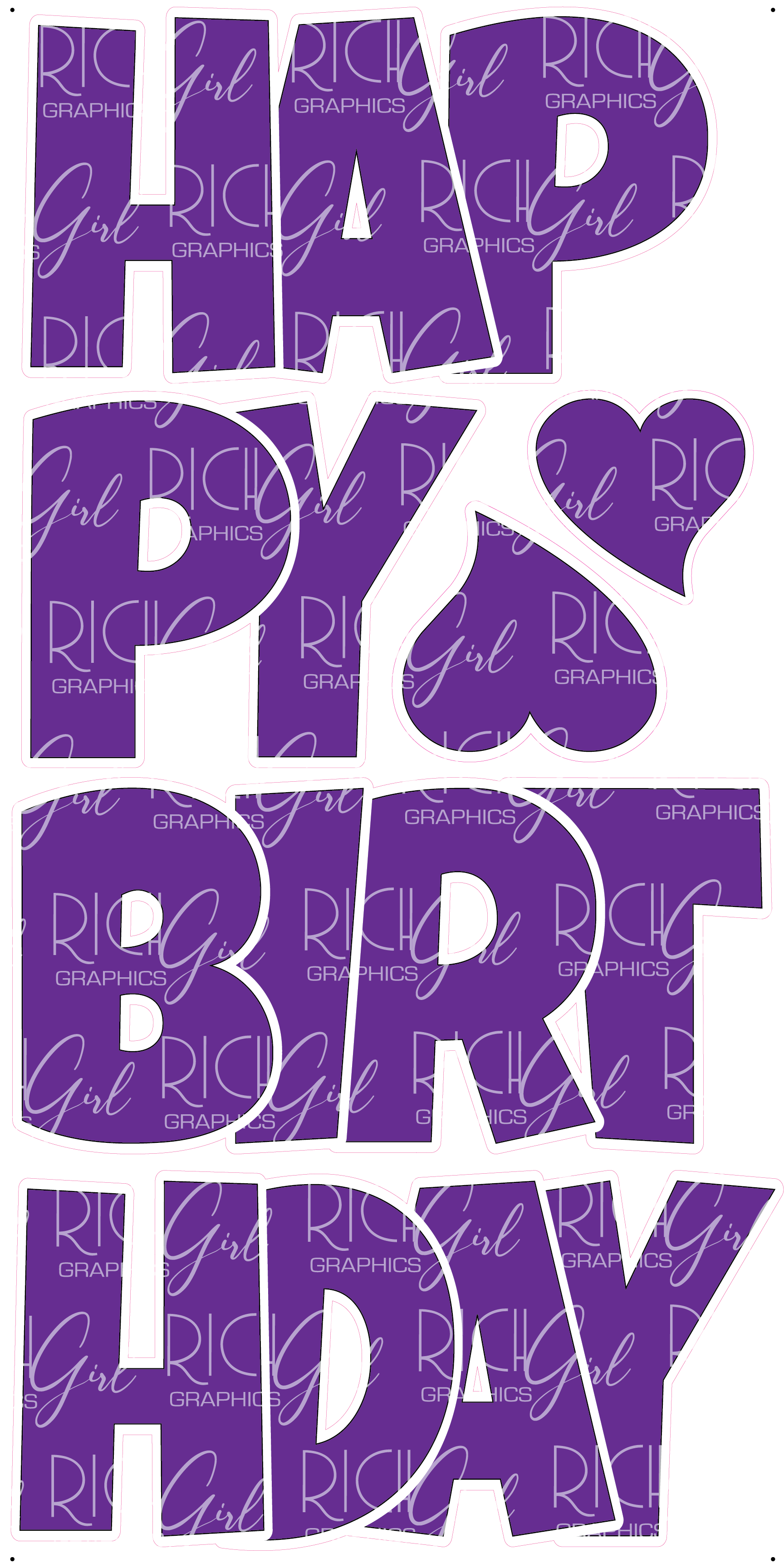 EZ-Set Happy Birthday 24 Inch LG Font Yard Card (any color or pattern available)