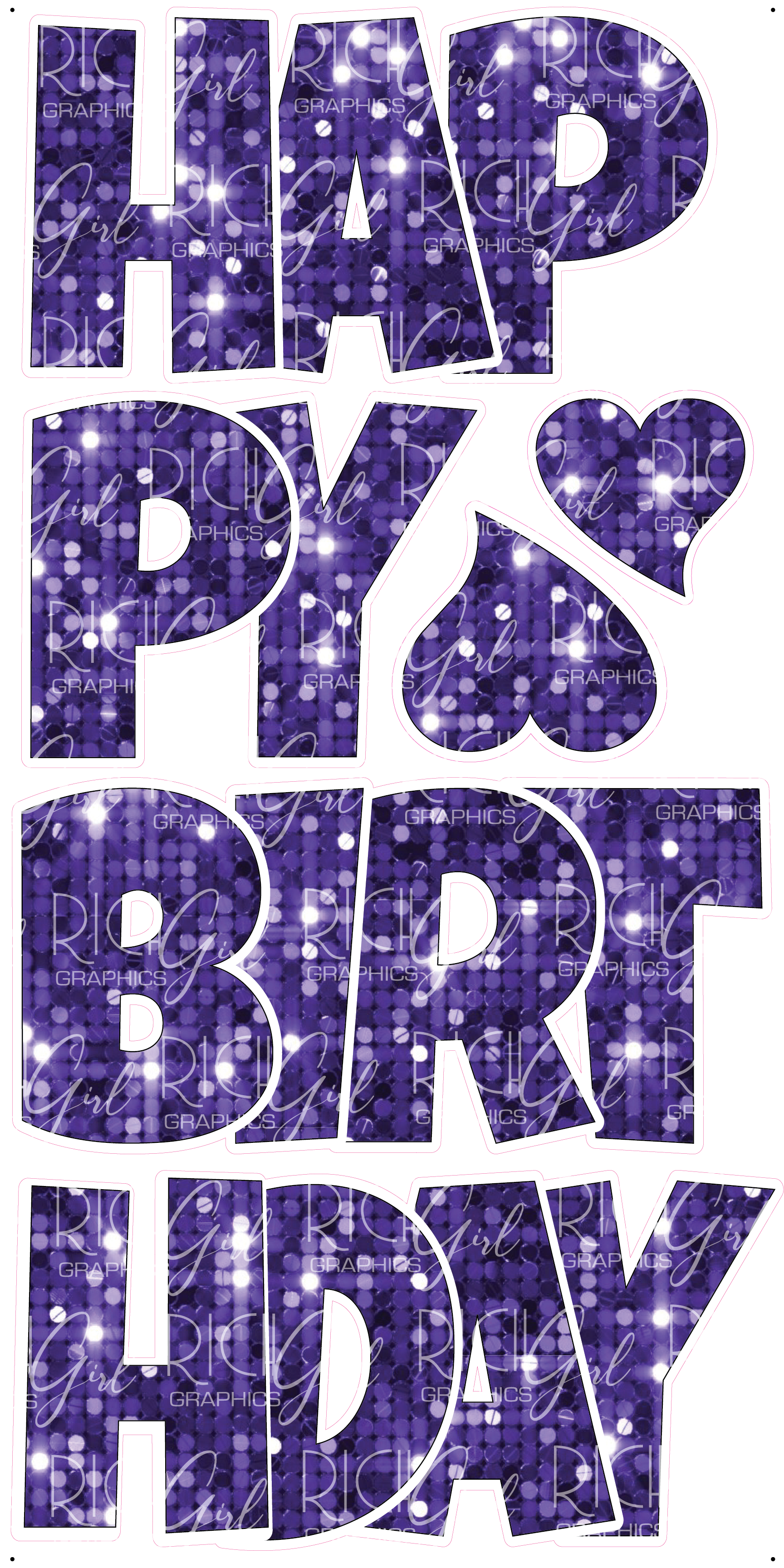EZ-Set Happy Birthday 24 Inch LG Font Yard Card (any color or pattern available)