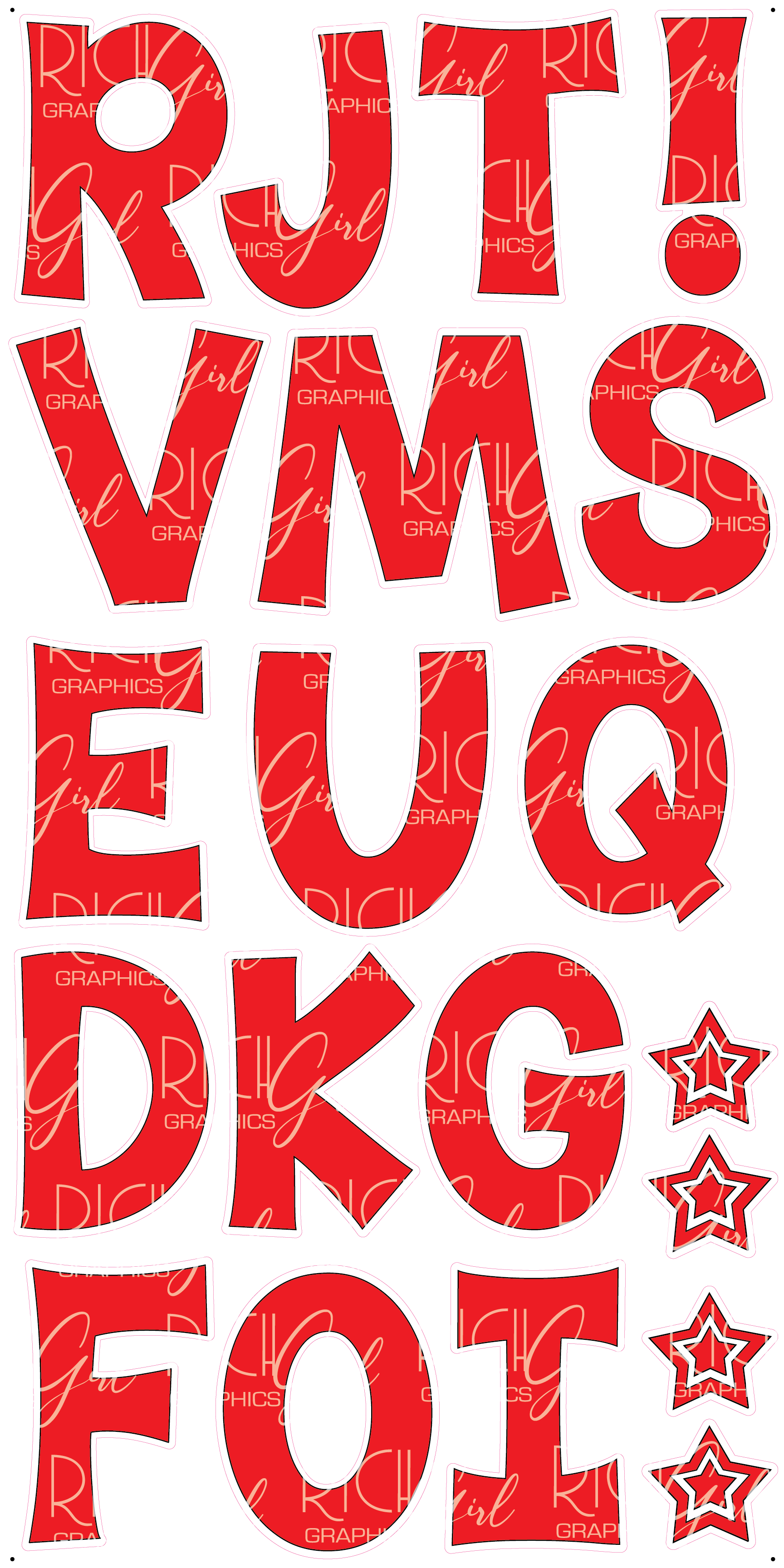 Alphabet Set 18-Inch Kimberly Geswein Font Yard Card (Available in Plain and Sparkle)