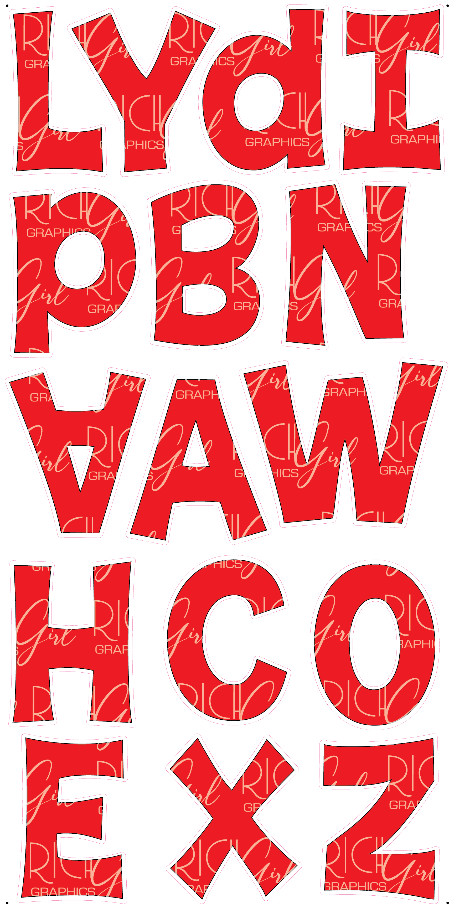 Alphabet Set 18-Inch Kimberly Geswein Font Yard Card (Available in Plain and Sparkle)