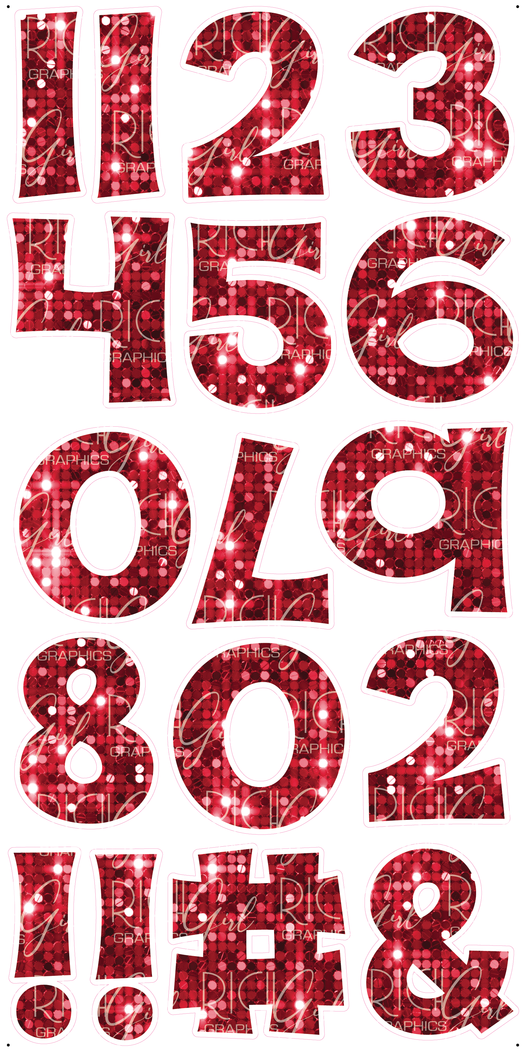 Number Set 18-Inch KG Font Yard Card (Available in Plain and Sparkle)