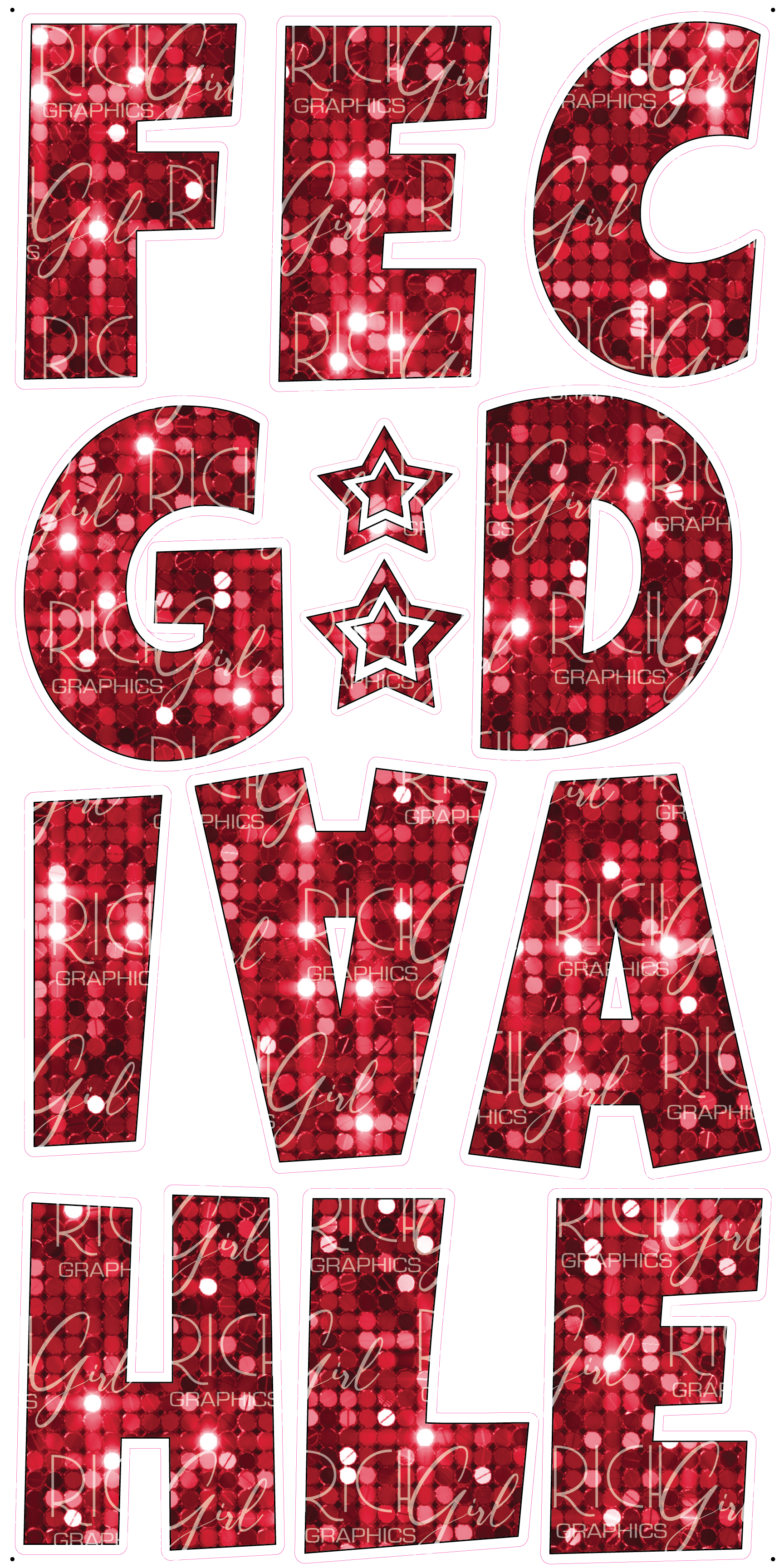 Alphabet Set 23-Inch Luckiest Guy Font Yard Card (Any Color - Available in Plain and Sparkle)