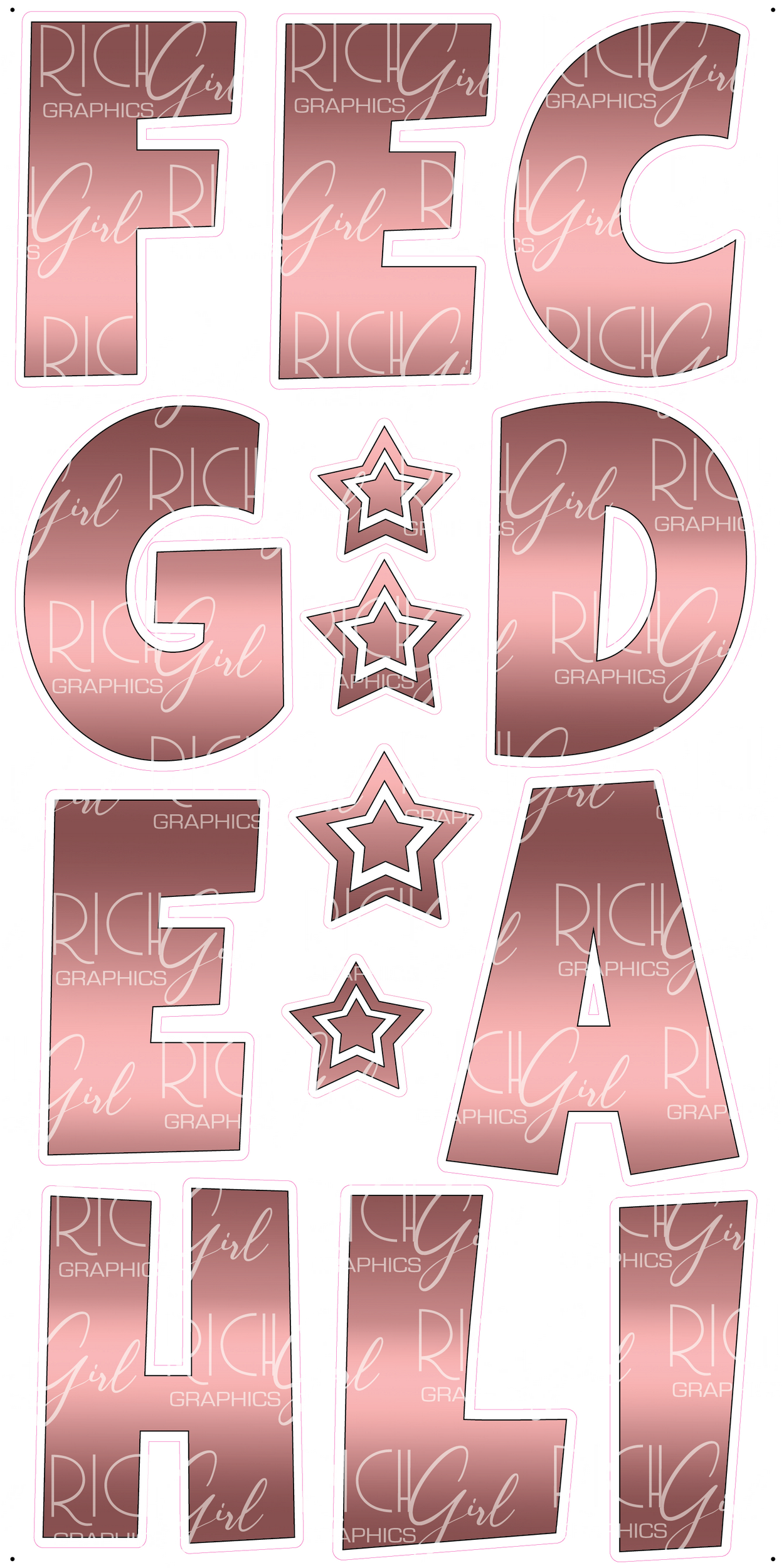 Alphabet Set 23-Inch Luckiest Guy Font Yard Card (Any Color - Available in Plain and Sparkle)