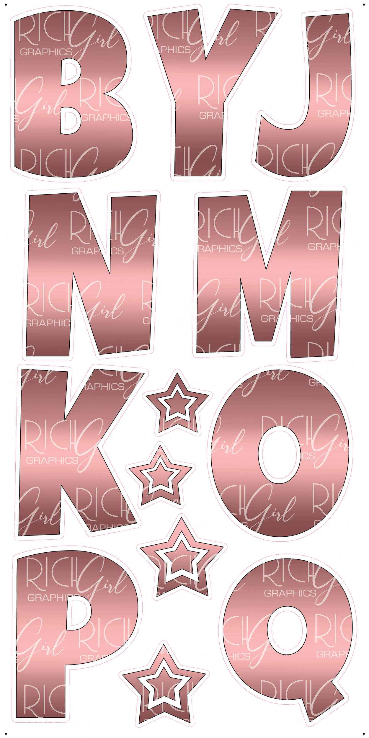 Alphabet Set 23-Inch Luckiest Guy Font Yard Card (Any Color - Available in Plain and Sparkle)