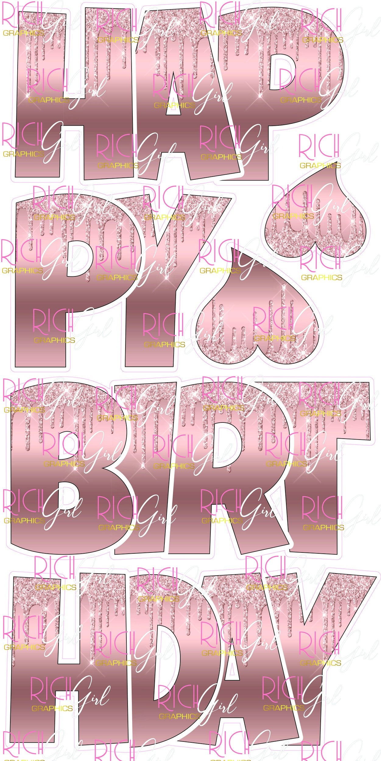 EZ-Set Happy Birthday 24 Inch LG Font Yard Card (any color or pattern available)