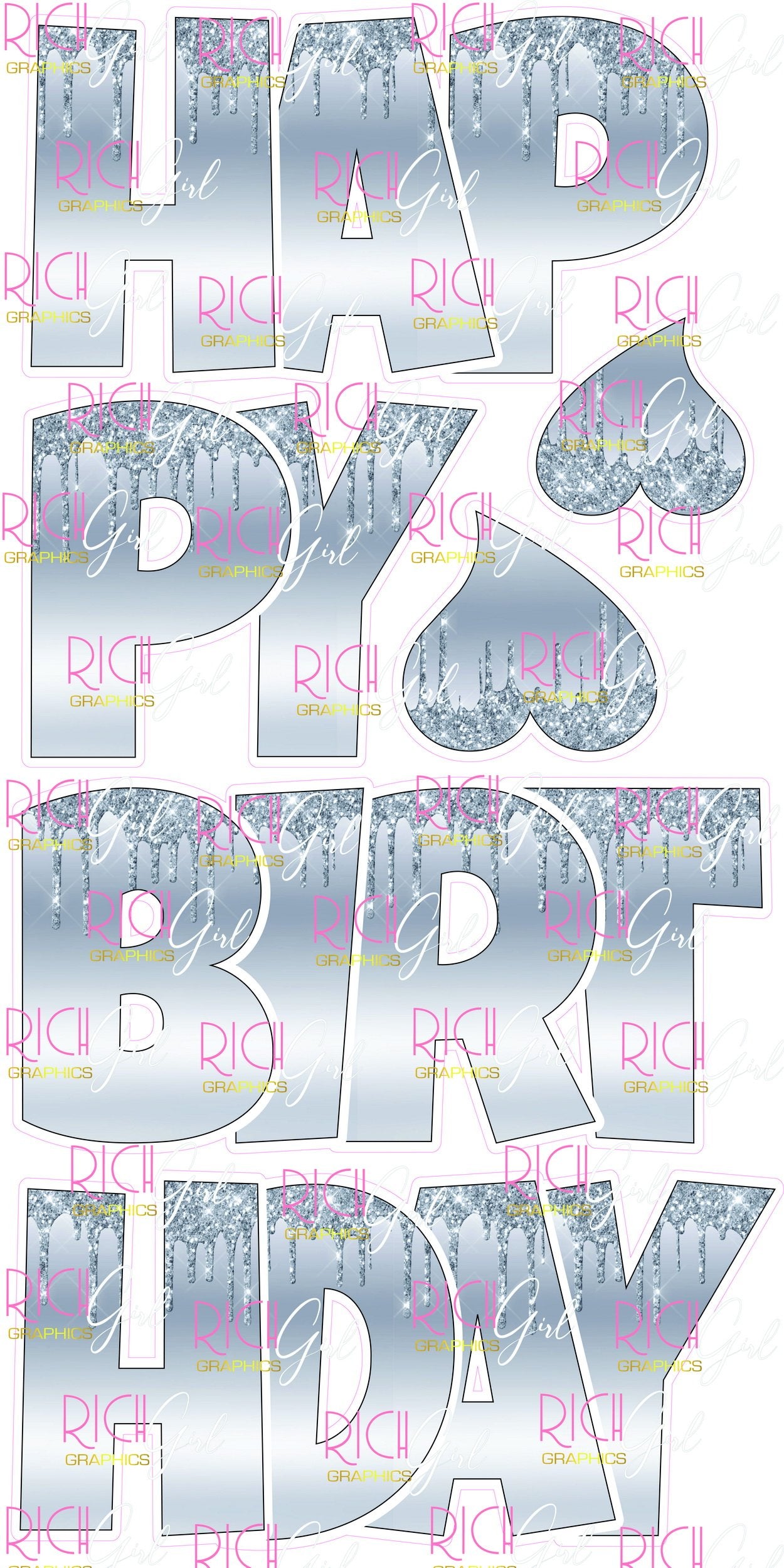 EZ-Set Happy Birthday 24 Inch LG Font Yard Card (any color or pattern available)