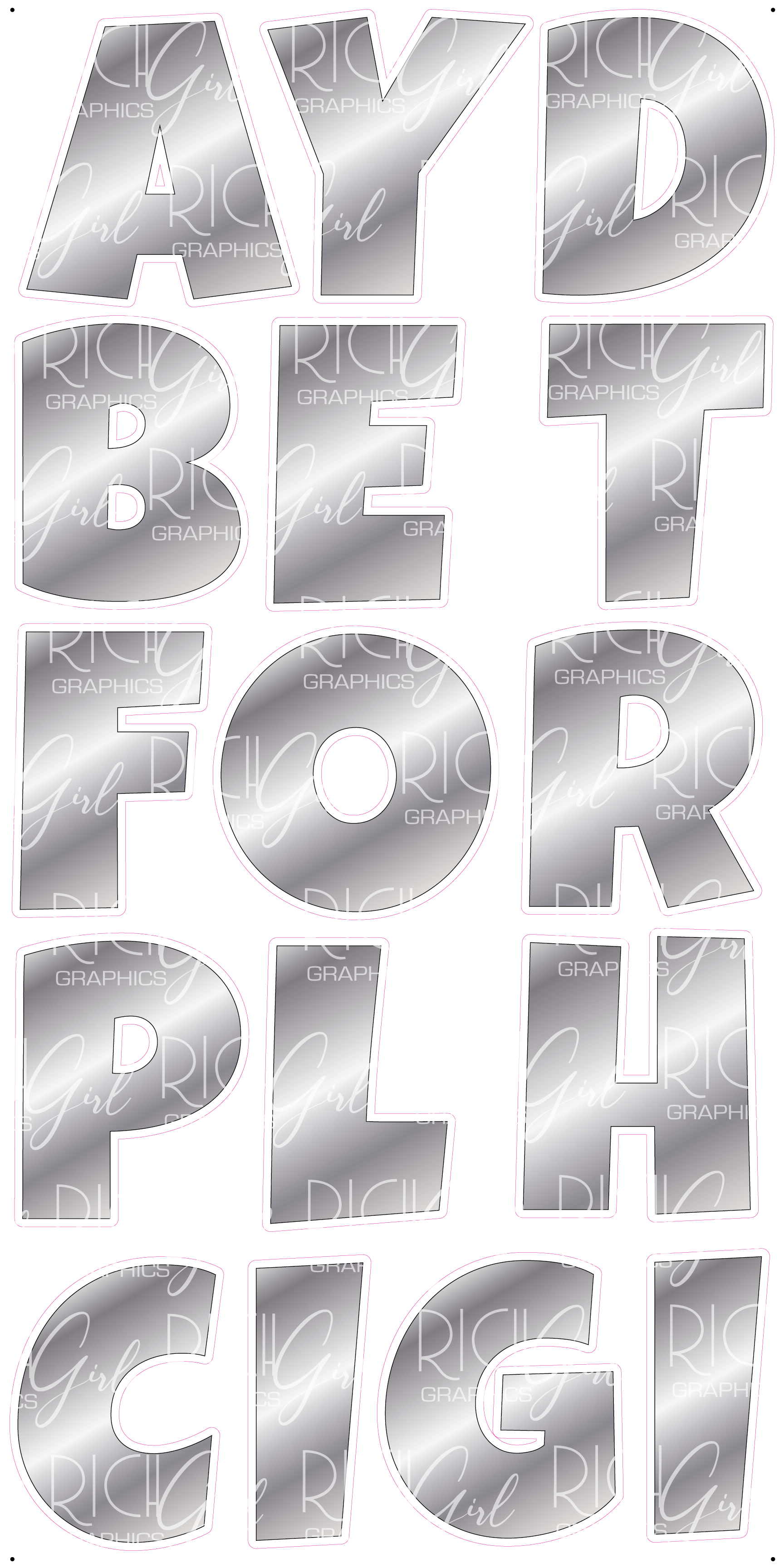 Alphabet Set 18-Inch LG Font Yard Card (Available in Plain and Sparkle)