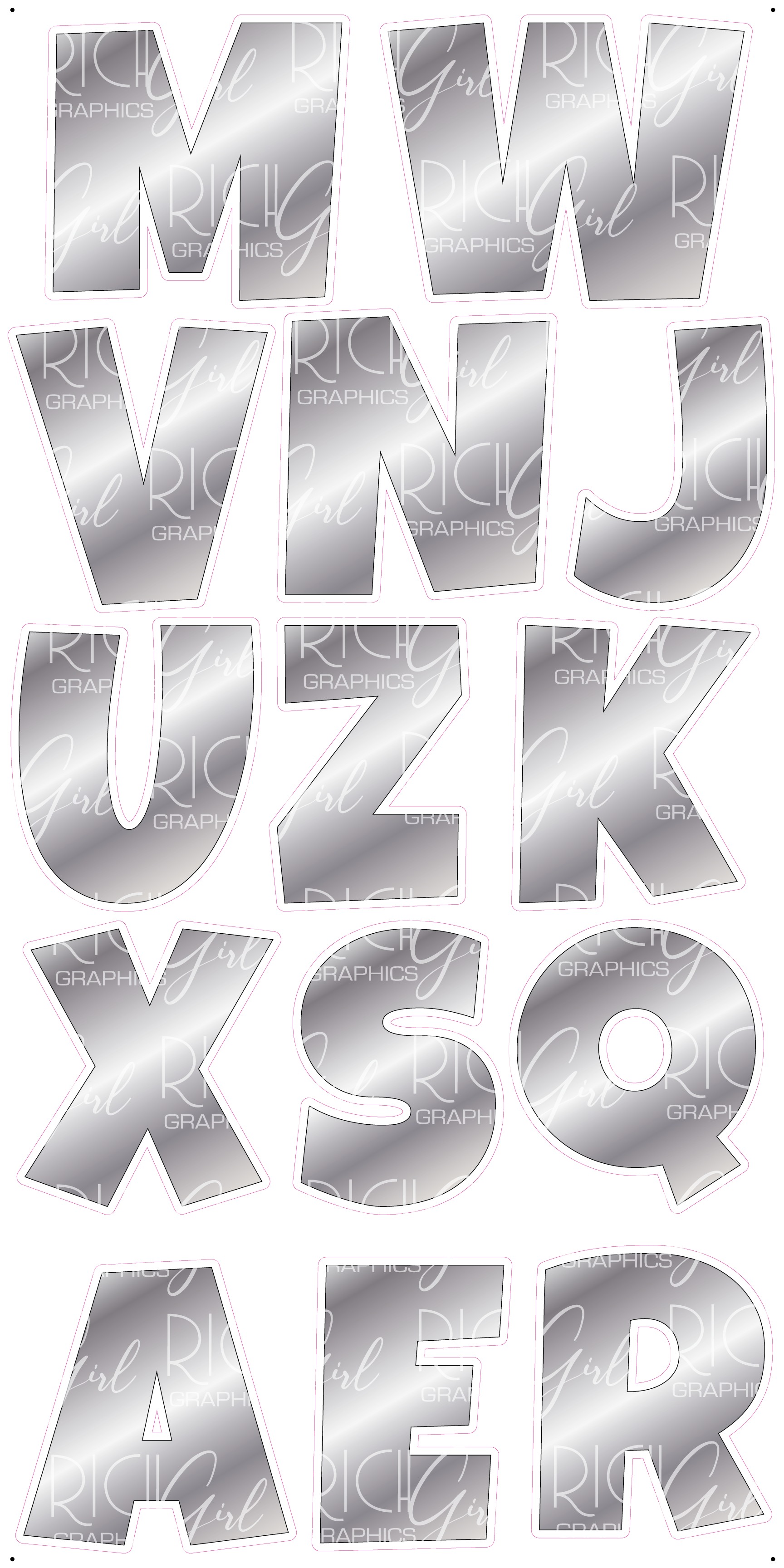 Alphabet Set 18-Inch LG Font Yard Card (Available in Plain and Sparkle)