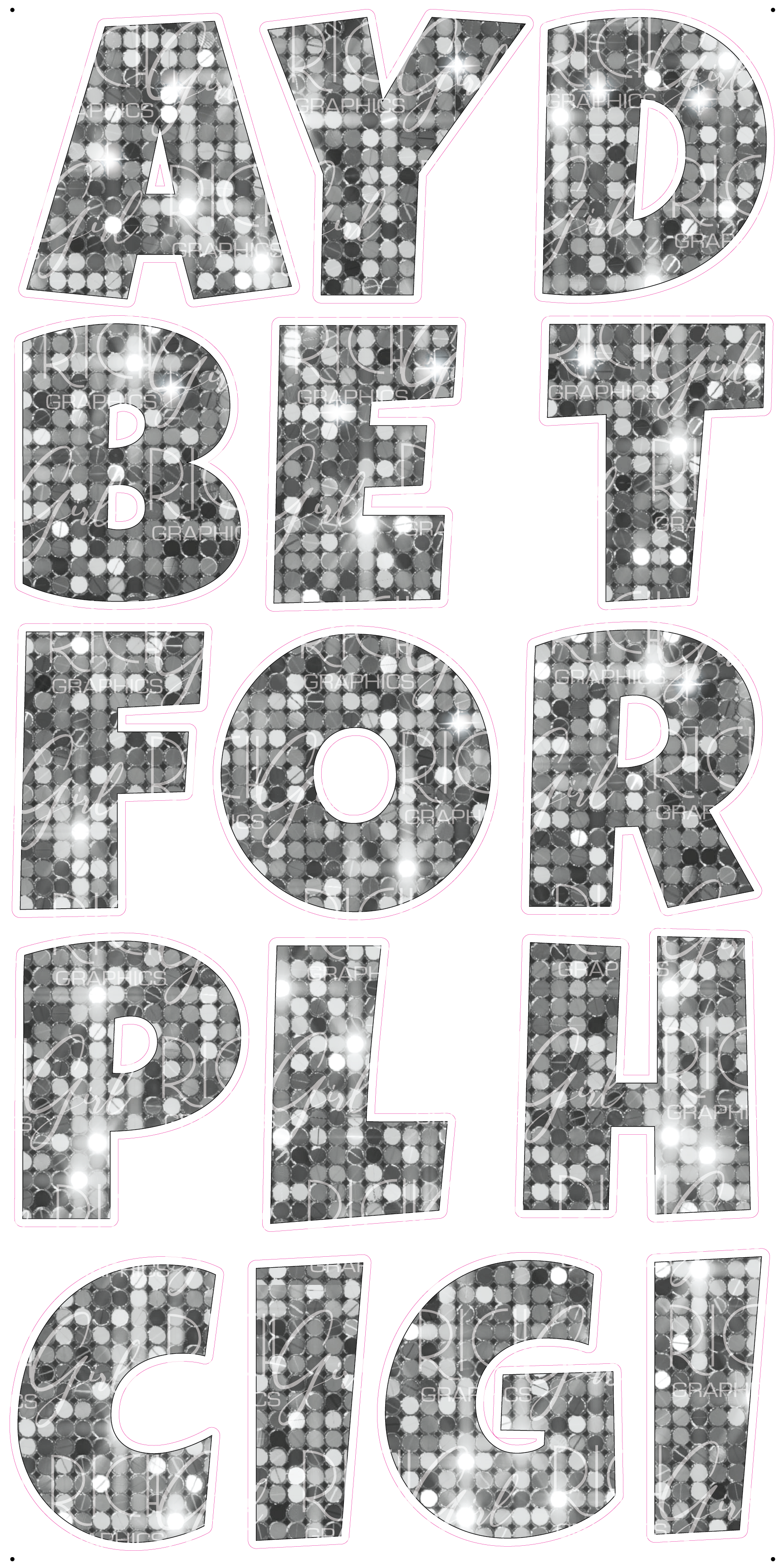 Alphabet Set 18-Inch LG Font Yard Card (Available in Plain and Sparkle)