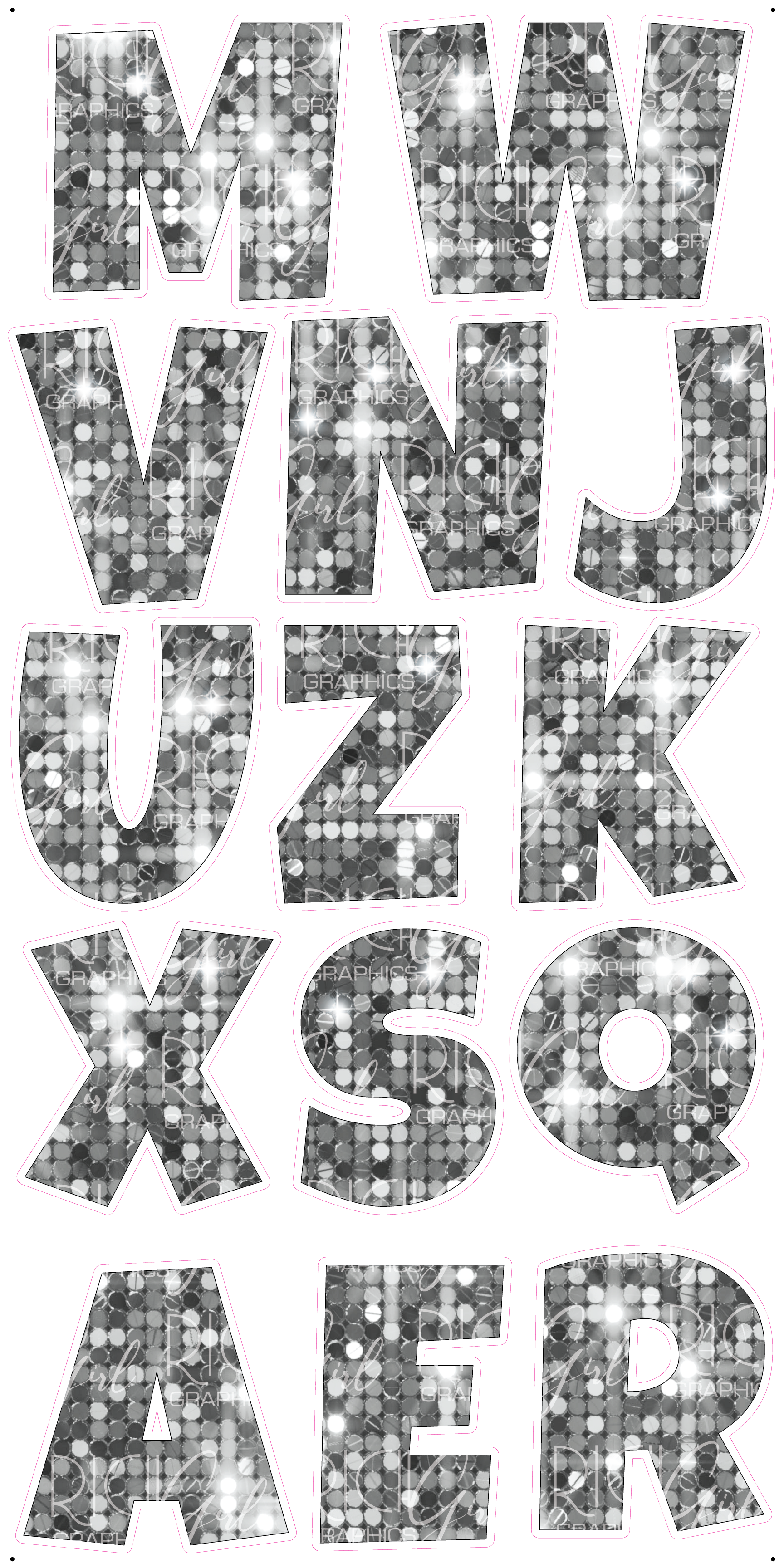 Alphabet Set 18-Inch LG Font Yard Card (Available in Plain and Sparkle)