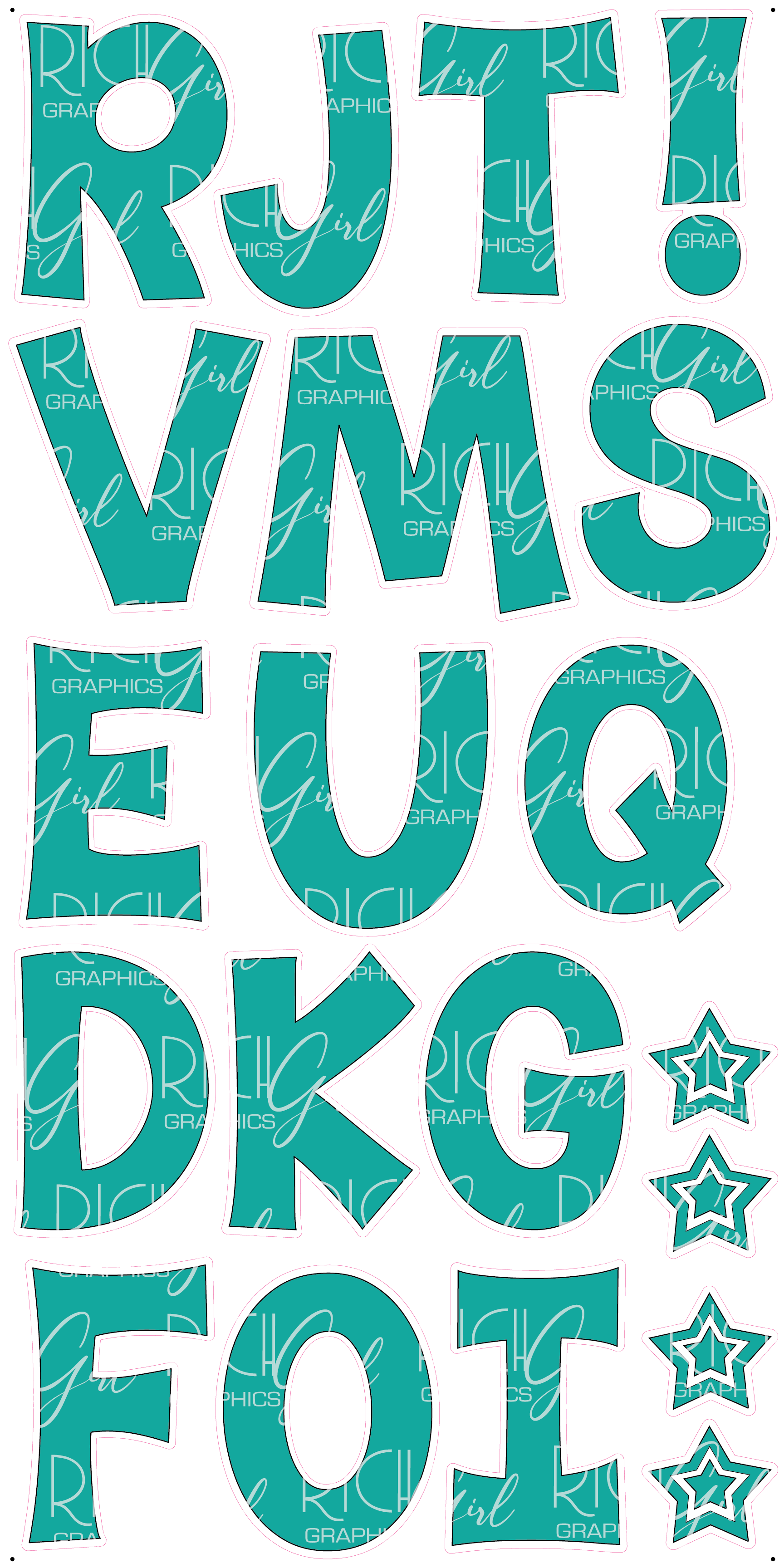 Alphabet Set 18-Inch Kimberly Geswein Font Yard Card (Available in Plain and Sparkle)