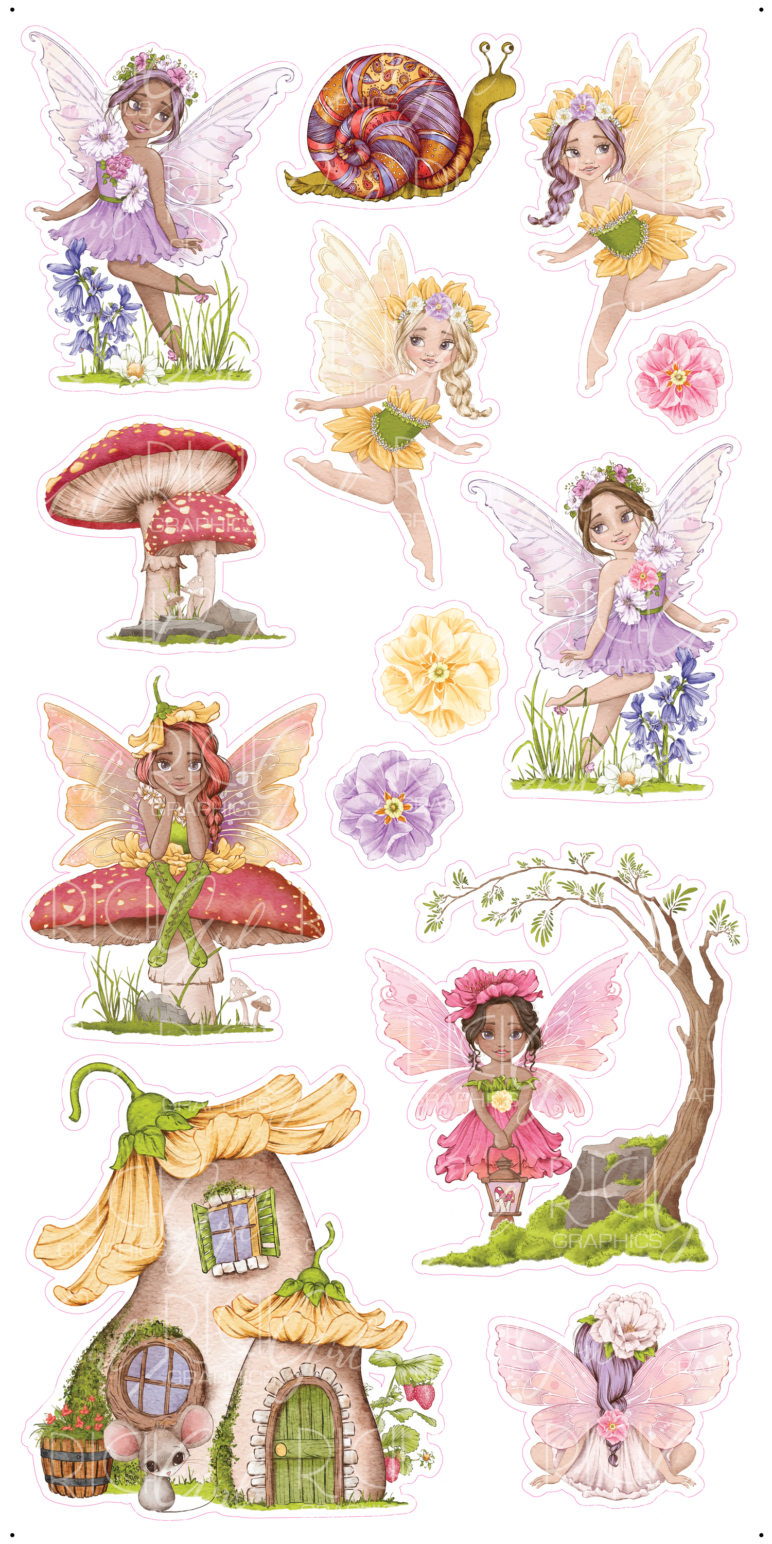 Watercolour Fairies Yard Card