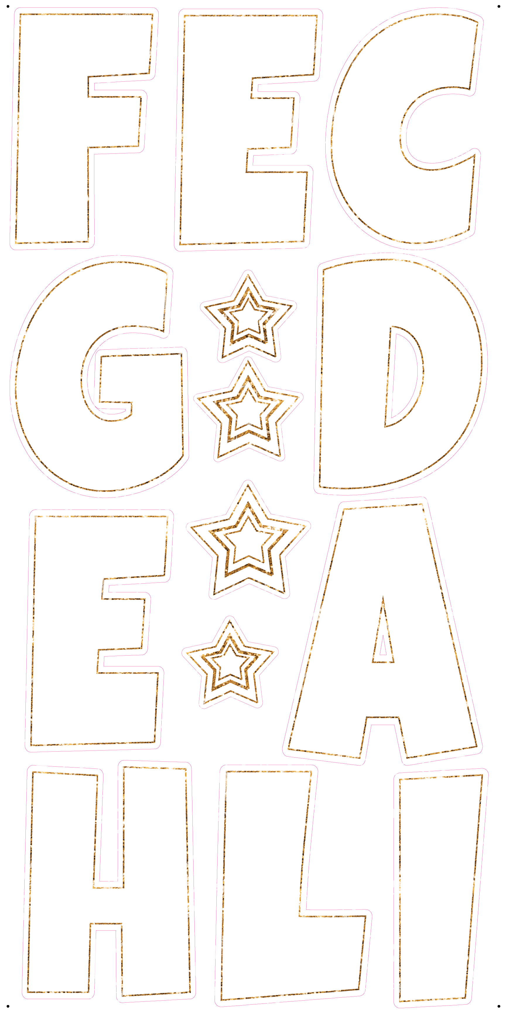 Alphabet Set 23-Inch Luckiest Guy Font Yard Card (Any Color - Available in Plain and Sparkle)