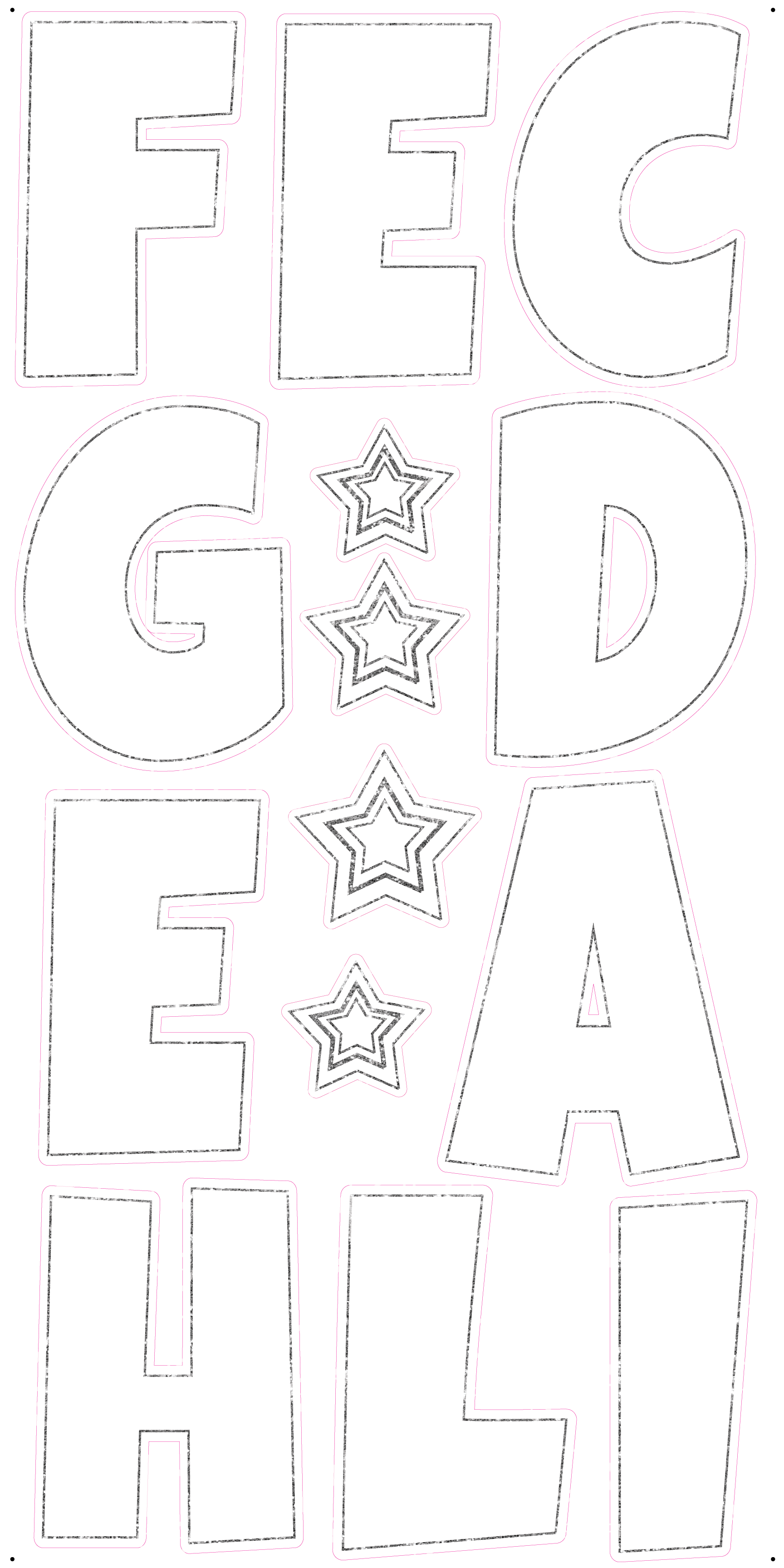 Alphabet Set 23-Inch Luckiest Guy Font Yard Card (Any Color - Available in Plain and Sparkle)