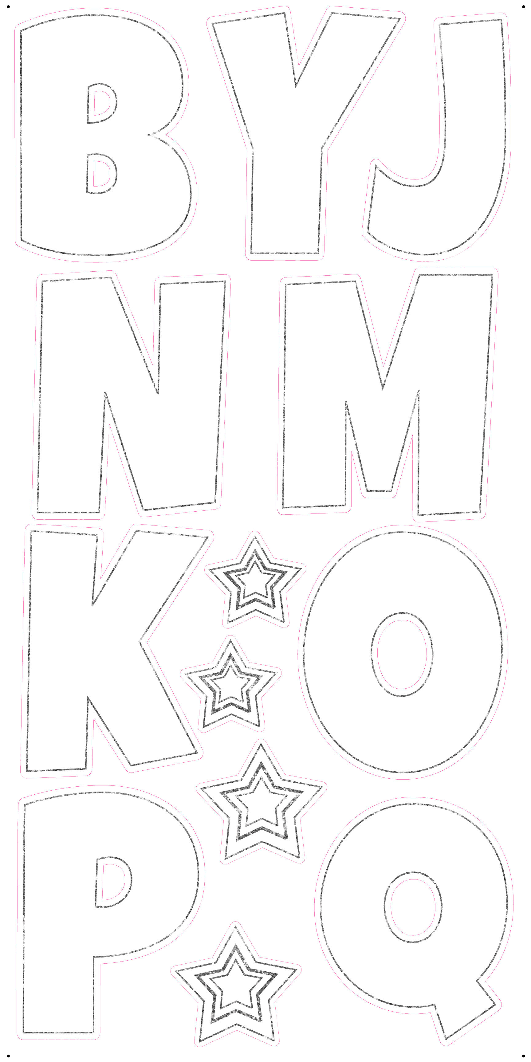 Alphabet Set 23-Inch Luckiest Guy Font Yard Card (Any Color - Available in Plain and Sparkle)