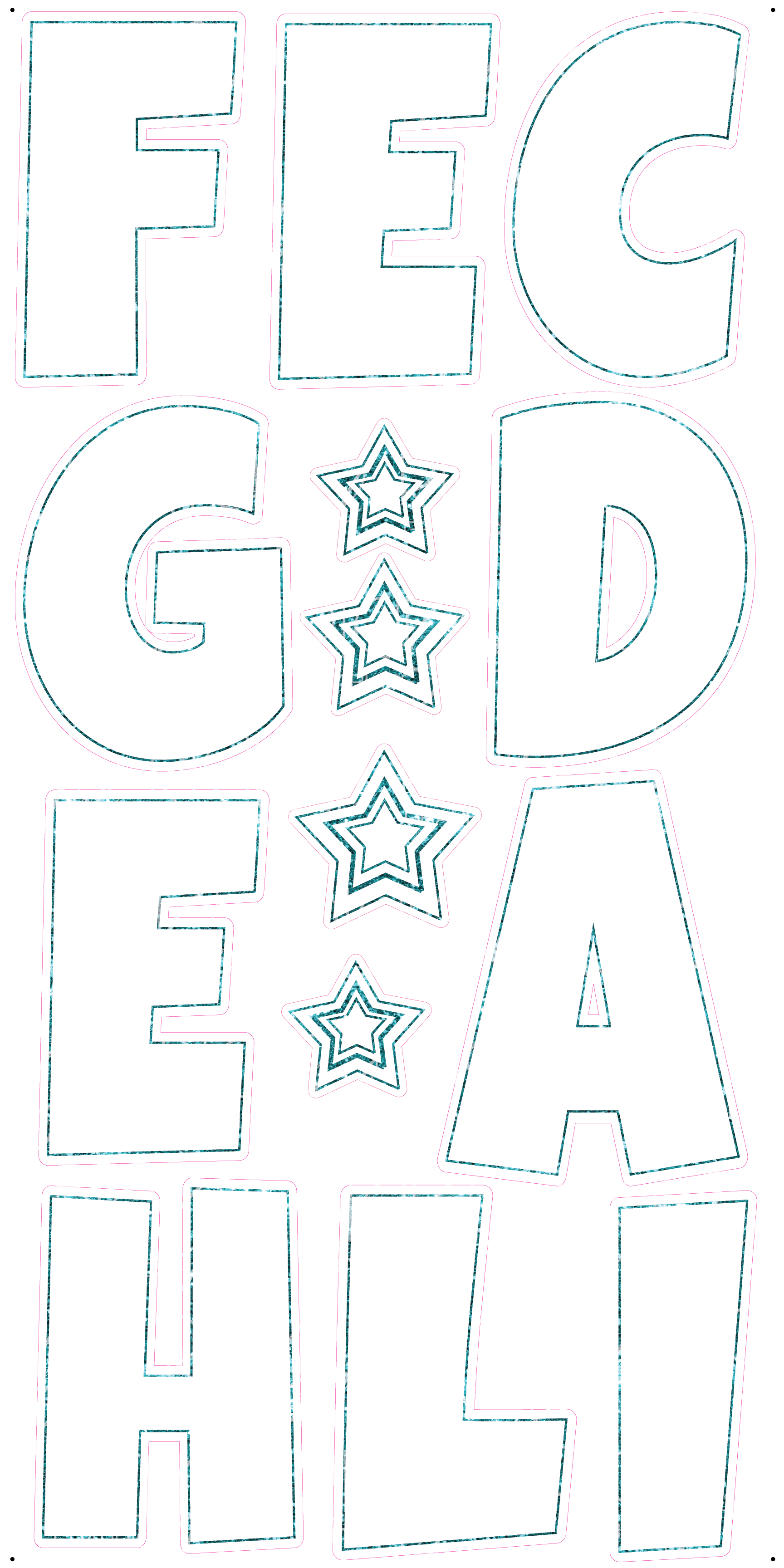 Alphabet Set 23-Inch Luckiest Guy Font Yard Card (Any Color - Available in Plain and Sparkle)