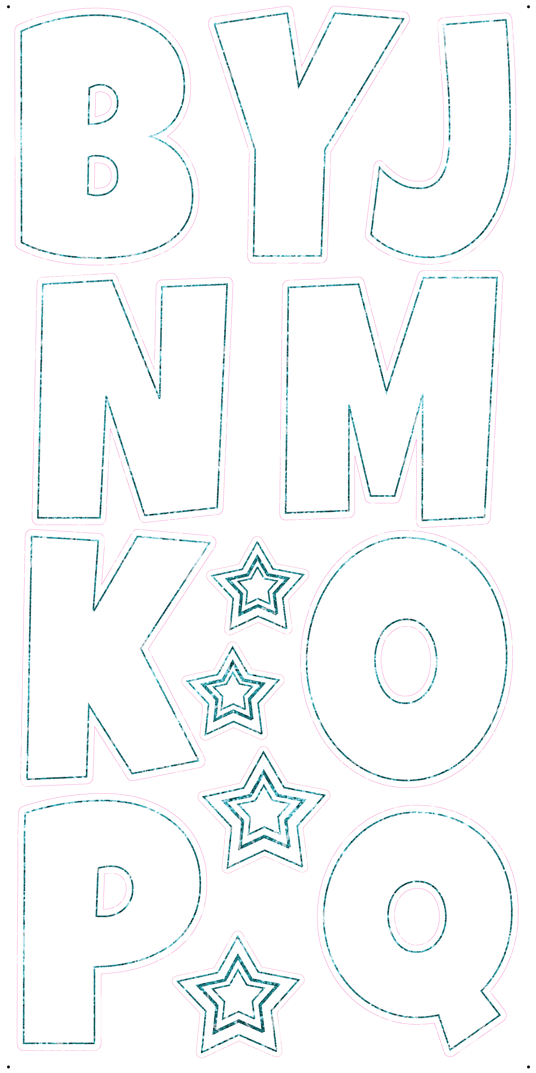 Alphabet Set 23-Inch Luckiest Guy Font Yard Card (Any Color - Available in Plain and Sparkle)